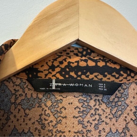 Zara Copper Python Print Midi Dress Size Small - Picture 7 of 10